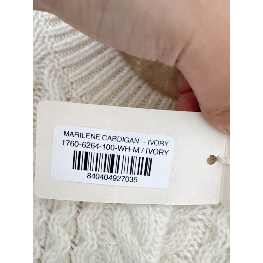Doen Marilene wool blend cardigan ivory M - Picture 8 of 9